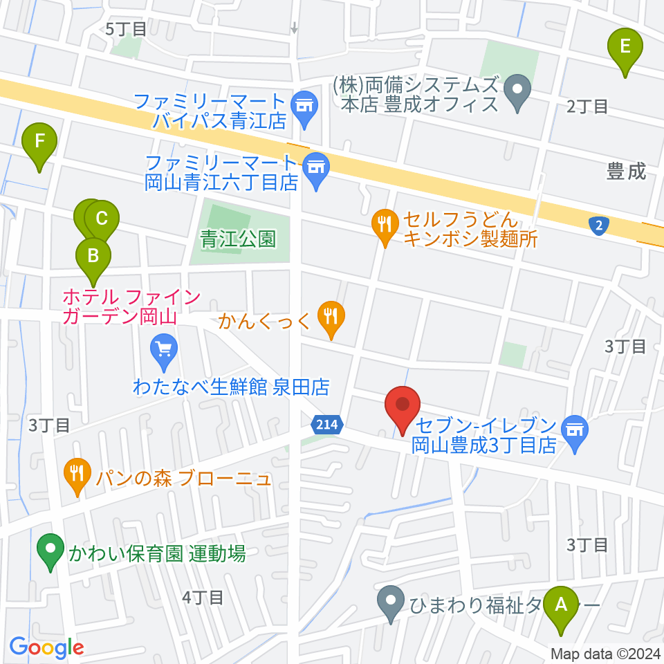 ミュージックセンター岡南 ヤマハミュージック周辺のホテル一覧地図