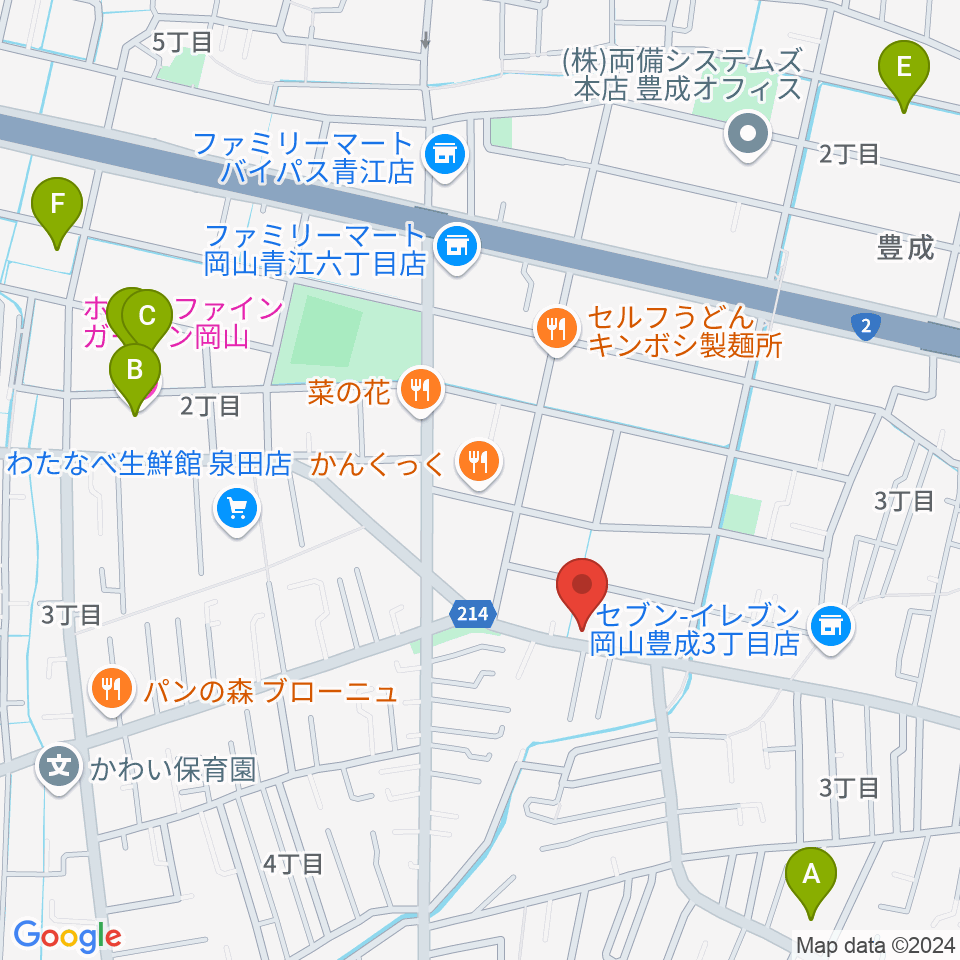 ミュージックセンター岡南 ヤマハミュージック周辺のホテル一覧地図