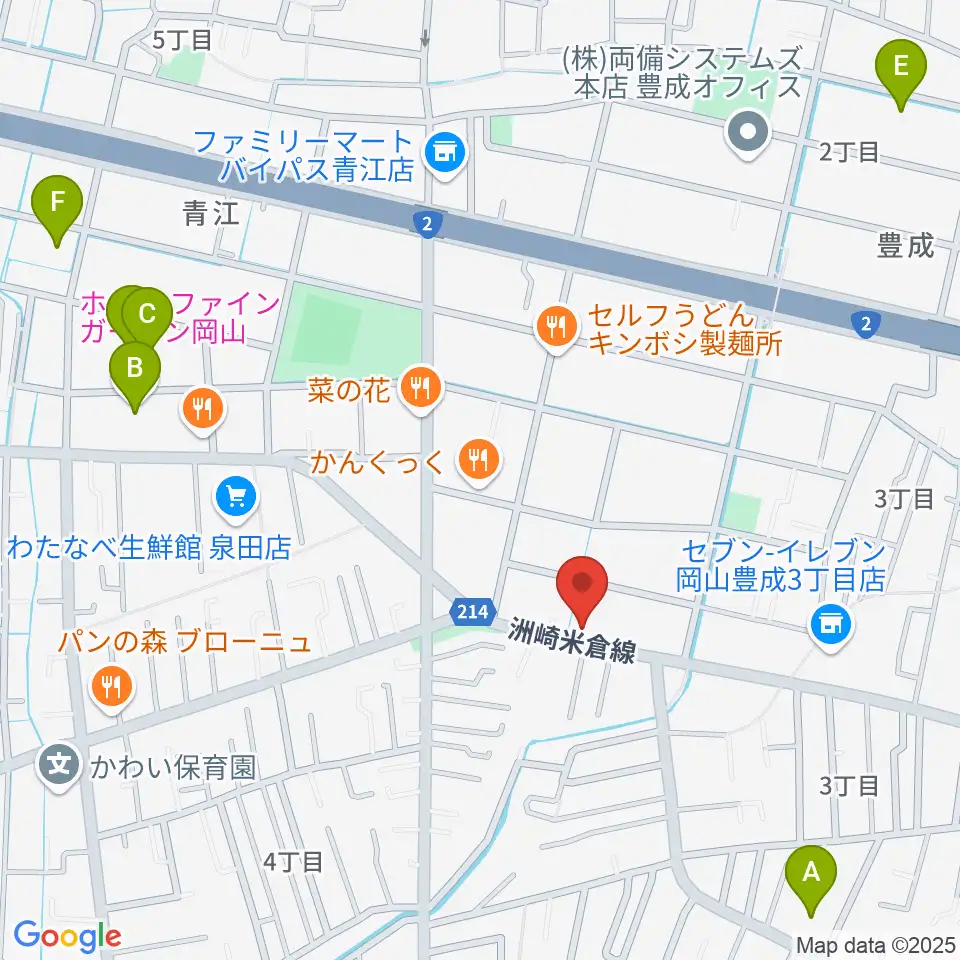 ミュージックセンター岡南 ヤマハミュージック周辺のホテル一覧地図
