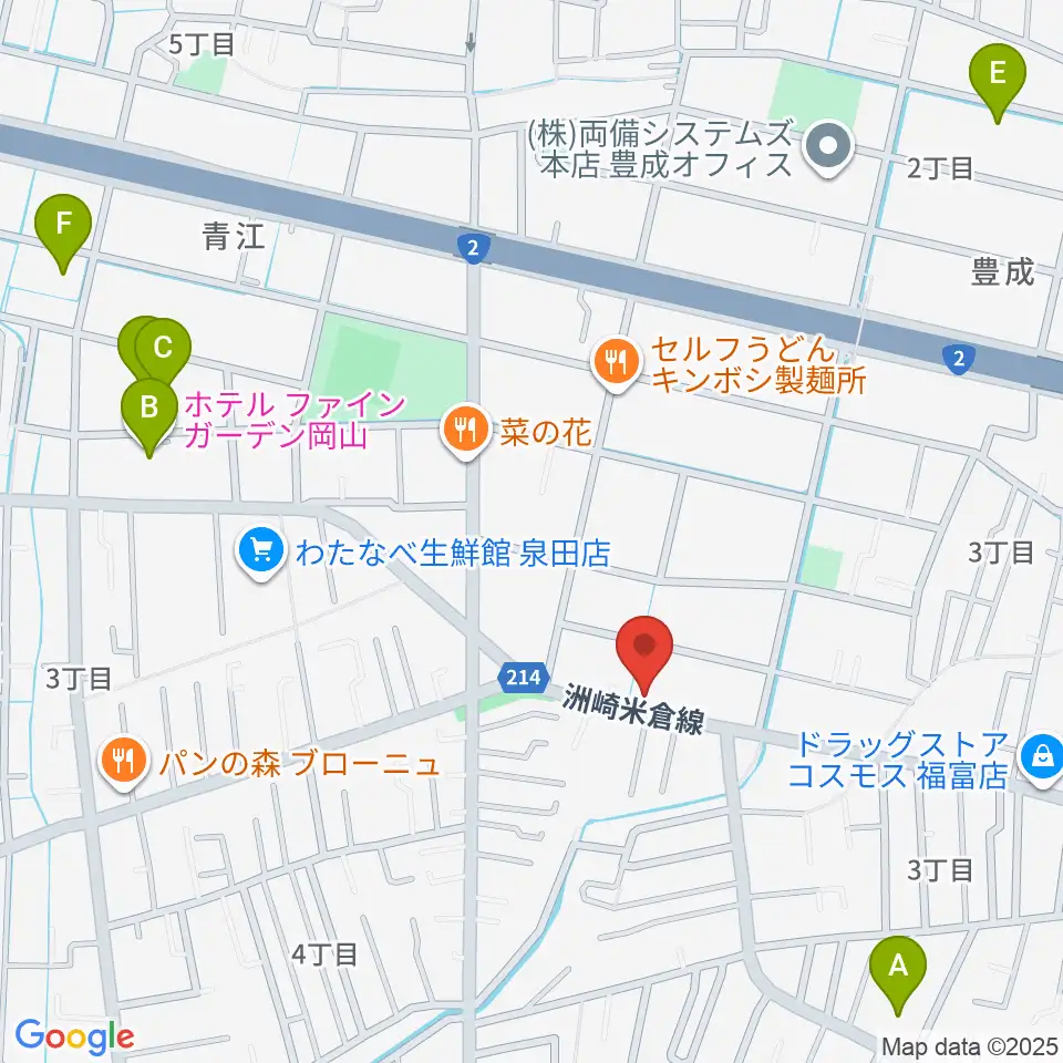 ミュージックセンター岡南 ヤマハミュージック周辺のホテル一覧地図