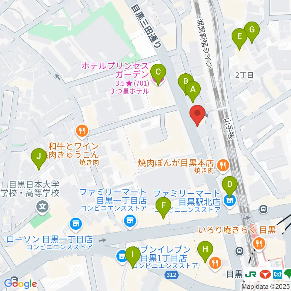 東京倶楽部 目黒店周辺のホテル一覧地図