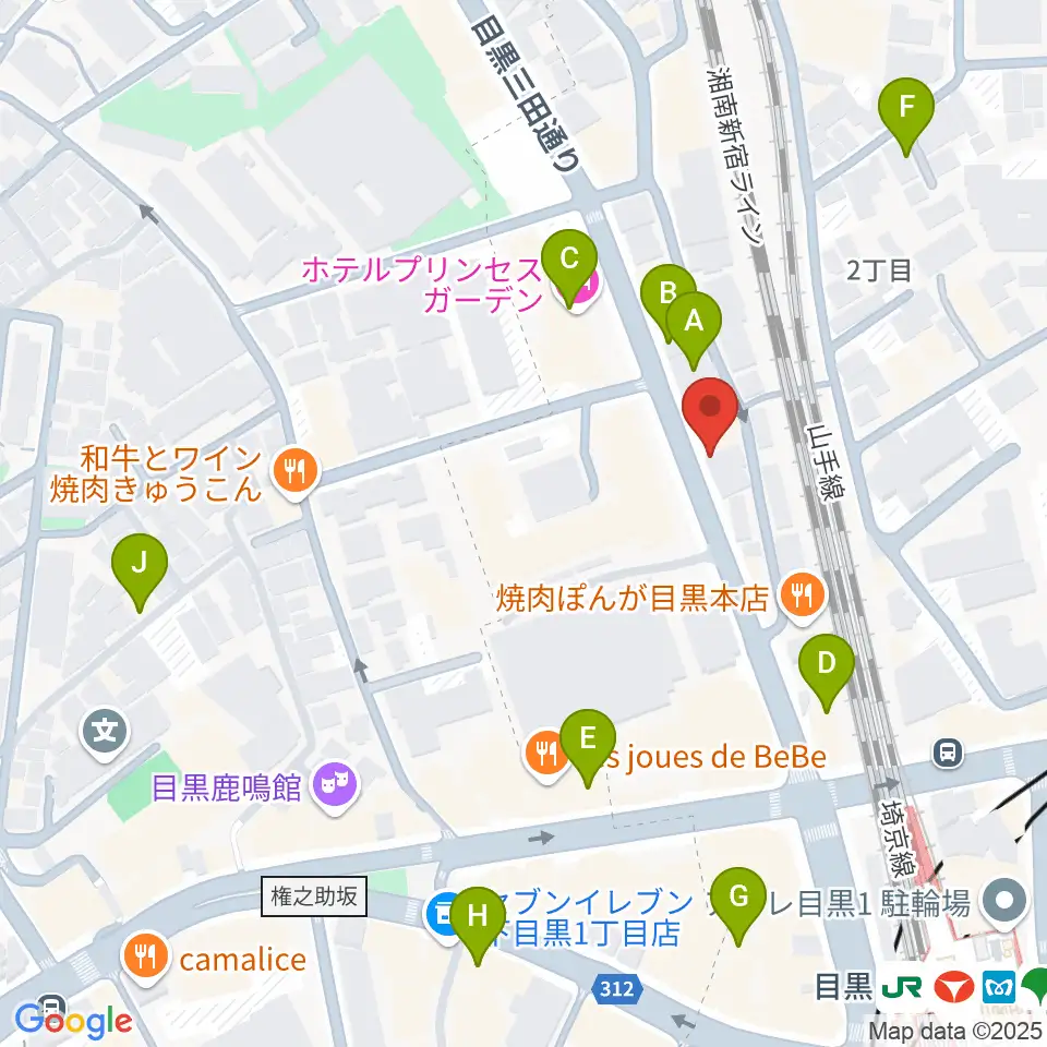 東京倶楽部 目黒店周辺のホテル一覧地図