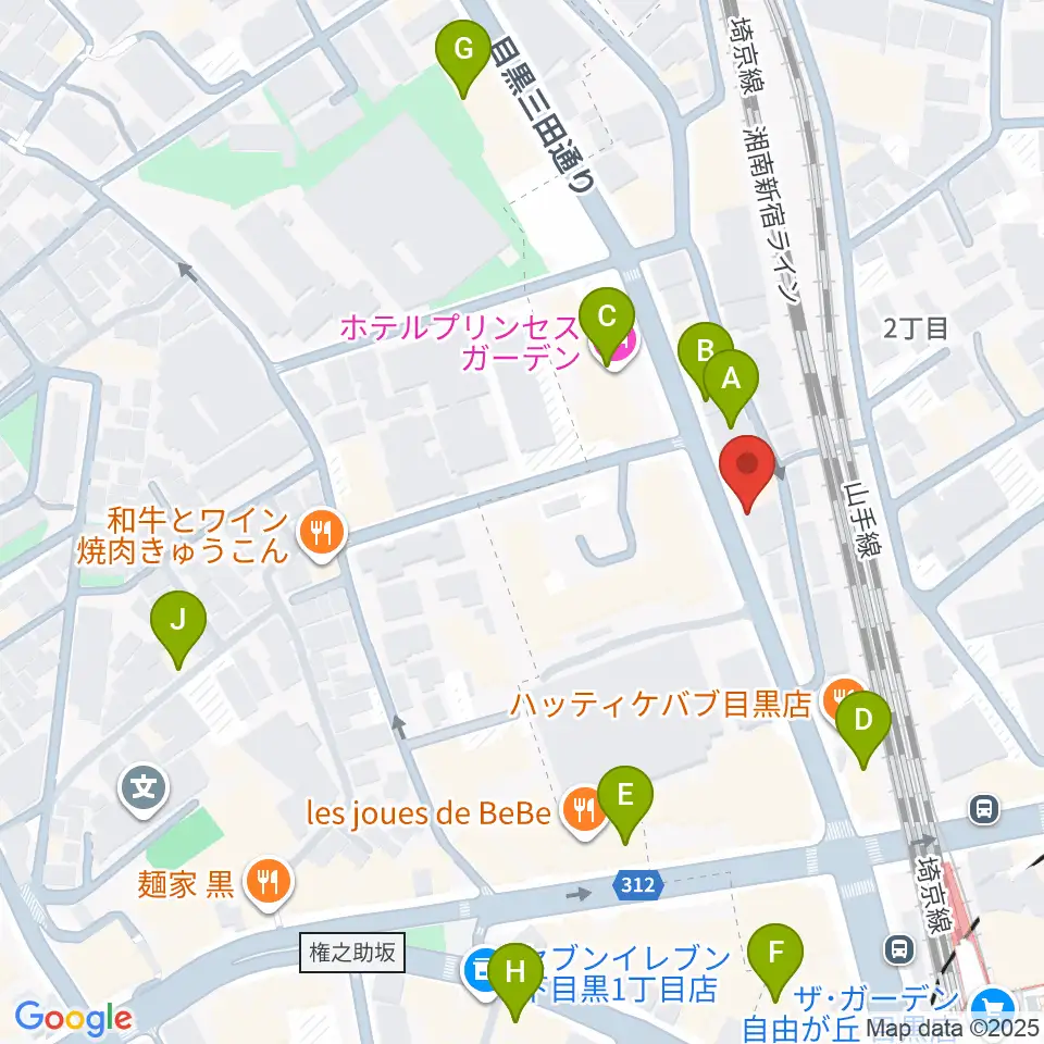 東京倶楽部 目黒店周辺のホテル一覧地図