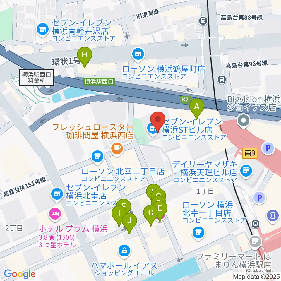 STスポット周辺のホテル一覧地図