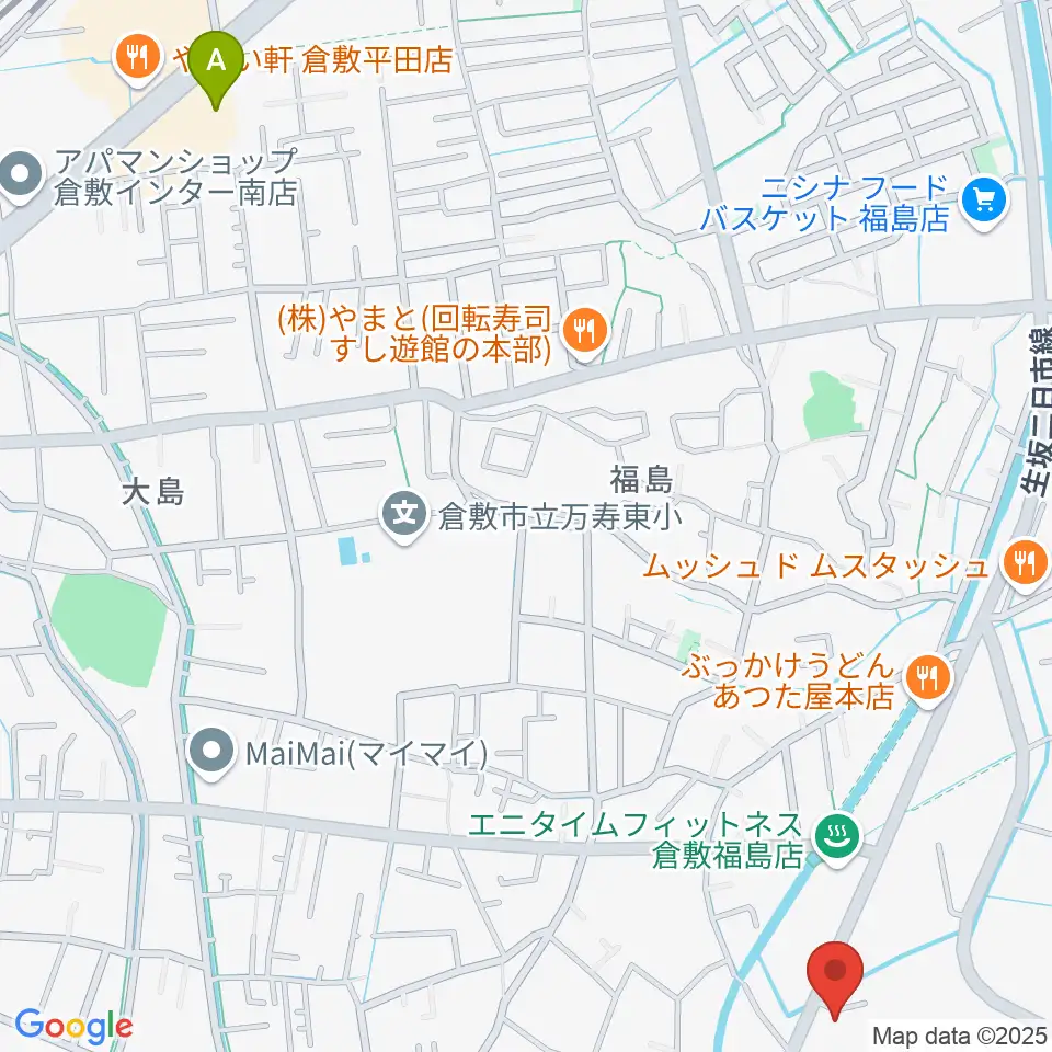 ユニスタイル倉敷 ヤマハミュージック周辺のホテル一覧地図
