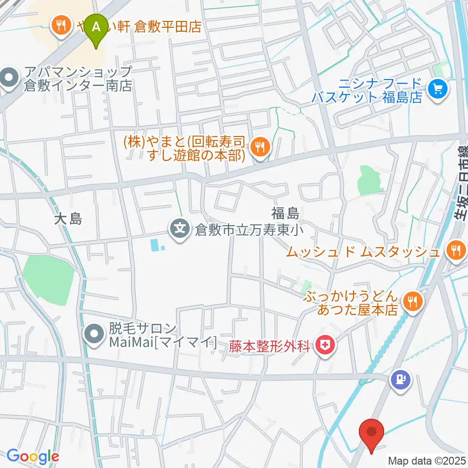 ユニスタイル倉敷 ヤマハミュージック周辺のホテル一覧地図
