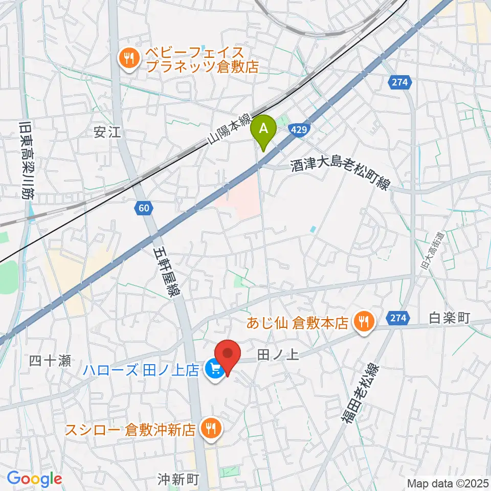 ミュージックアベニュー倉敷 ヤマハミュージック周辺のホテル一覧地図