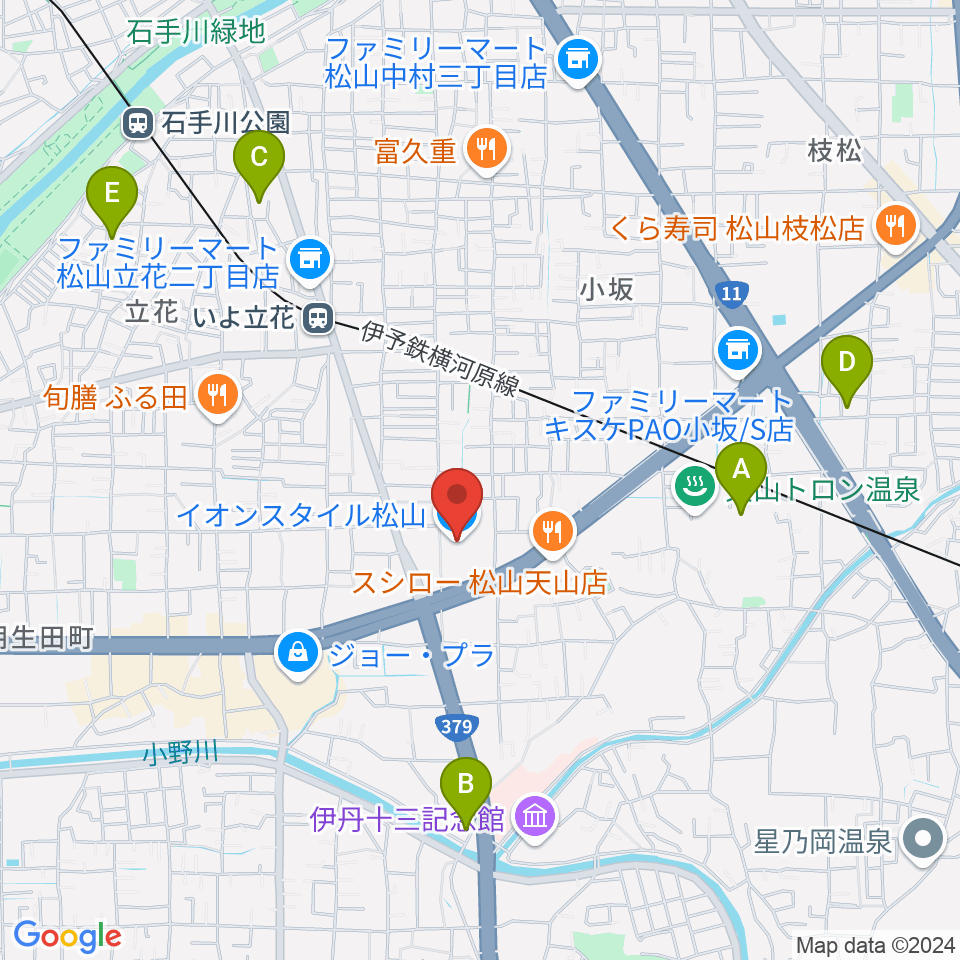 イオンスタイル松山センター ヤマハミュージック周辺のホテル一覧地図