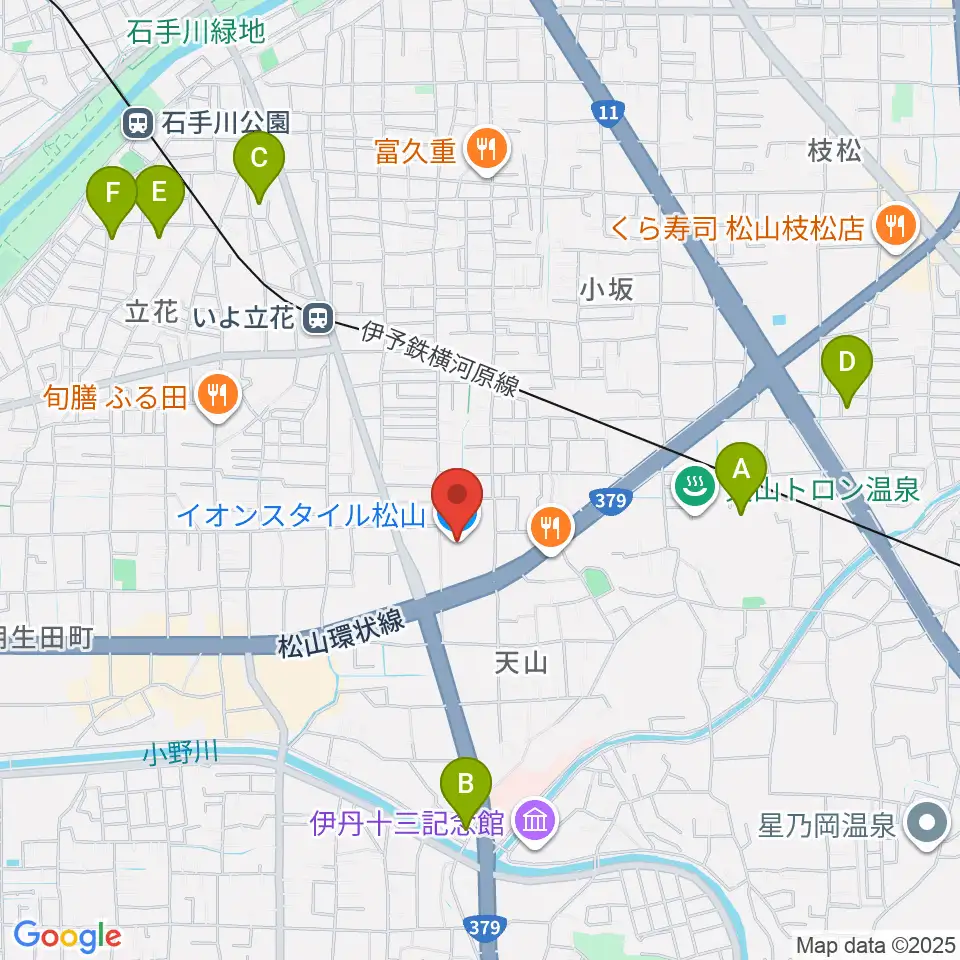 イオンスタイル松山センター ヤマハミュージック周辺のホテル一覧地図