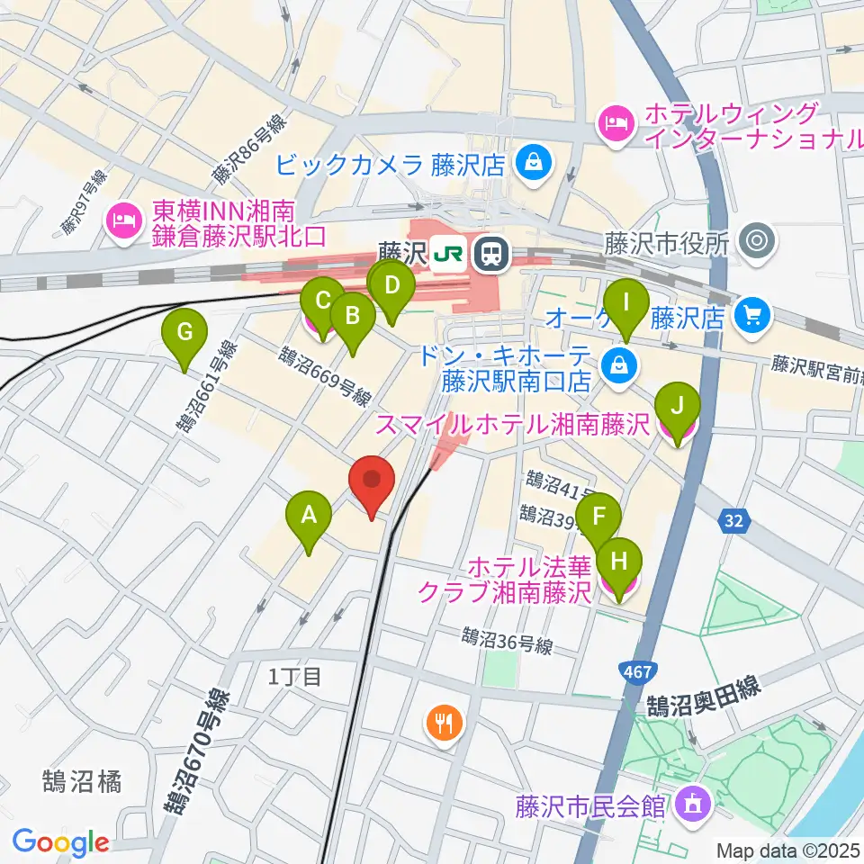 昭和音楽大学附属音楽・バレエ教室 藤沢校周辺のホテル一覧地図