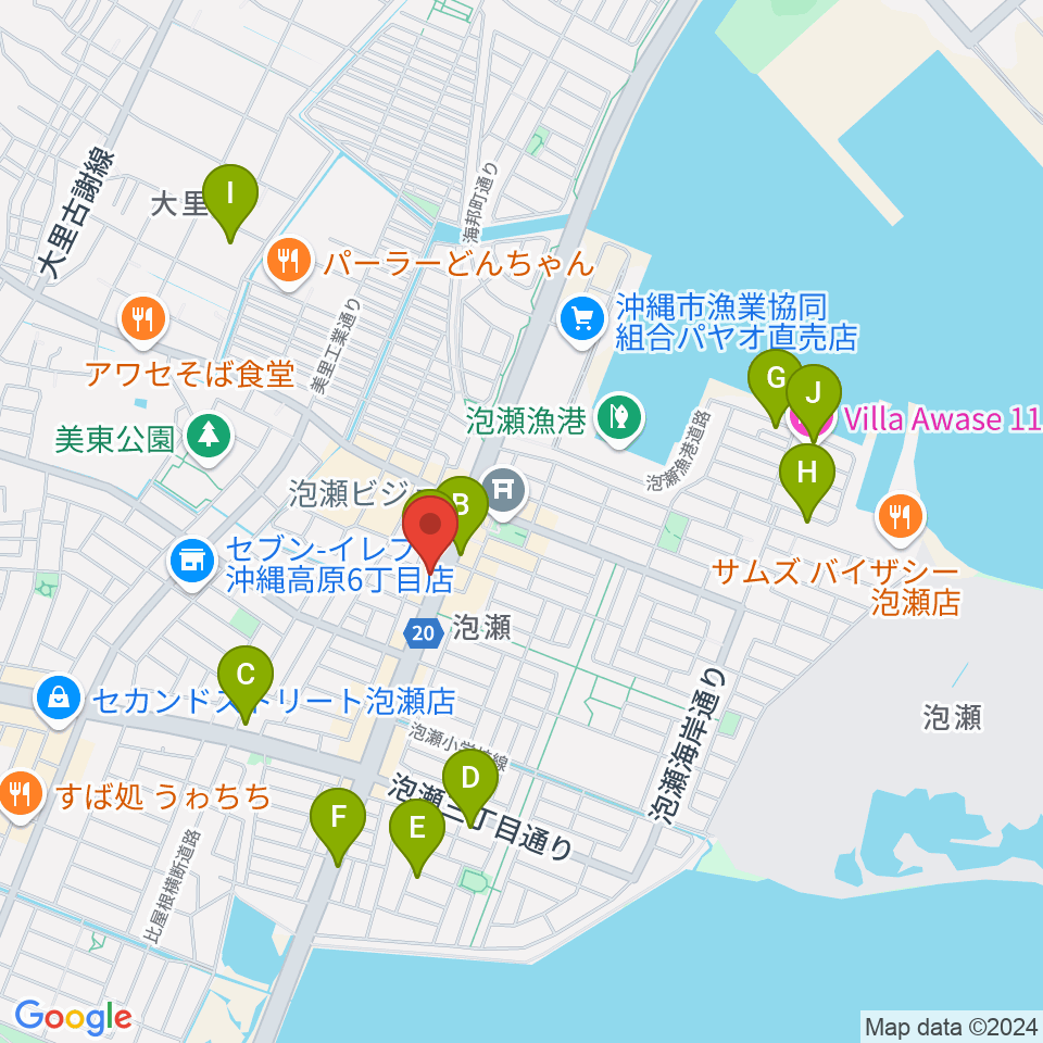 Yumeボーカル教室 沖縄/泡瀬校周辺のホテル一覧地図