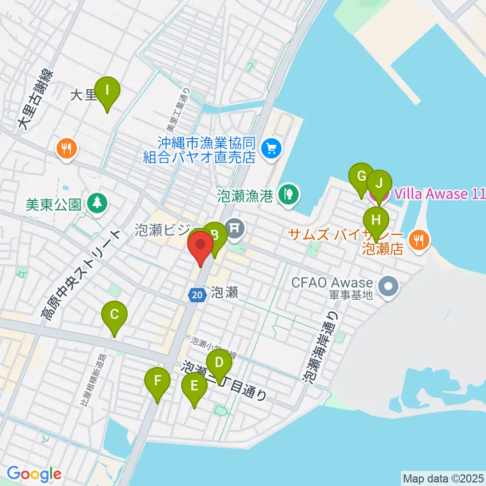 Yumeボーカル教室 沖縄/泡瀬校周辺のホテル一覧地図