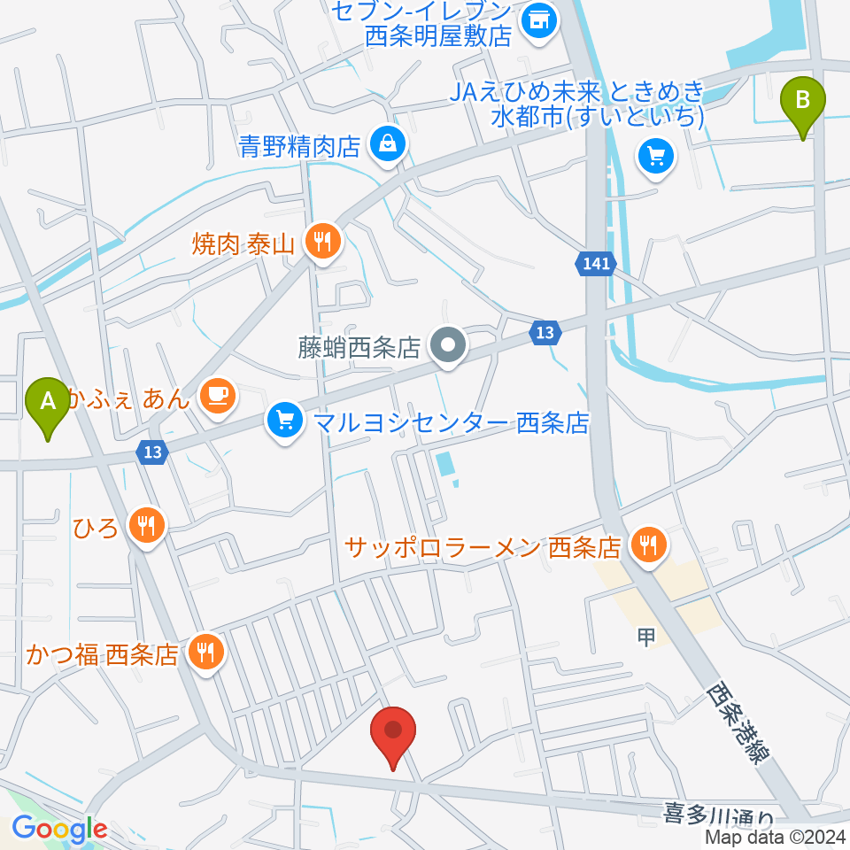 西条センター ヤマハミュージック周辺のホテル一覧地図