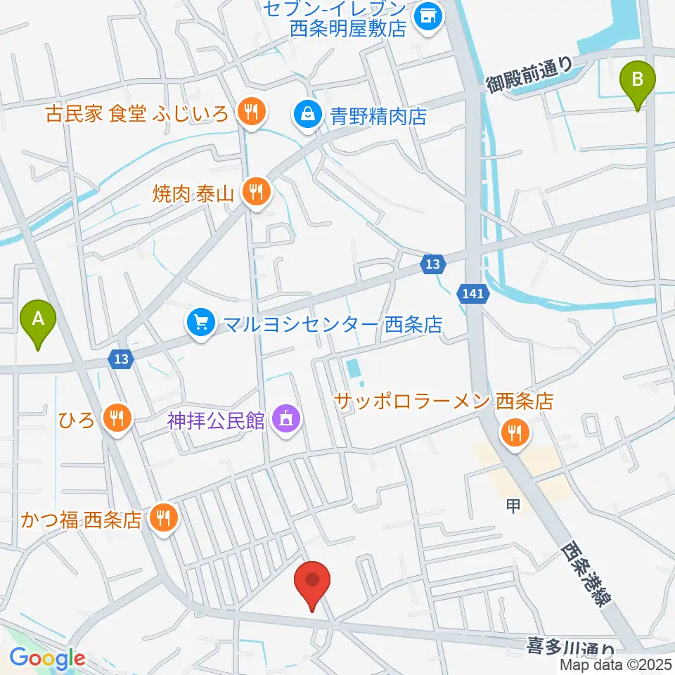 西条センター ヤマハミュージック周辺のホテル一覧地図