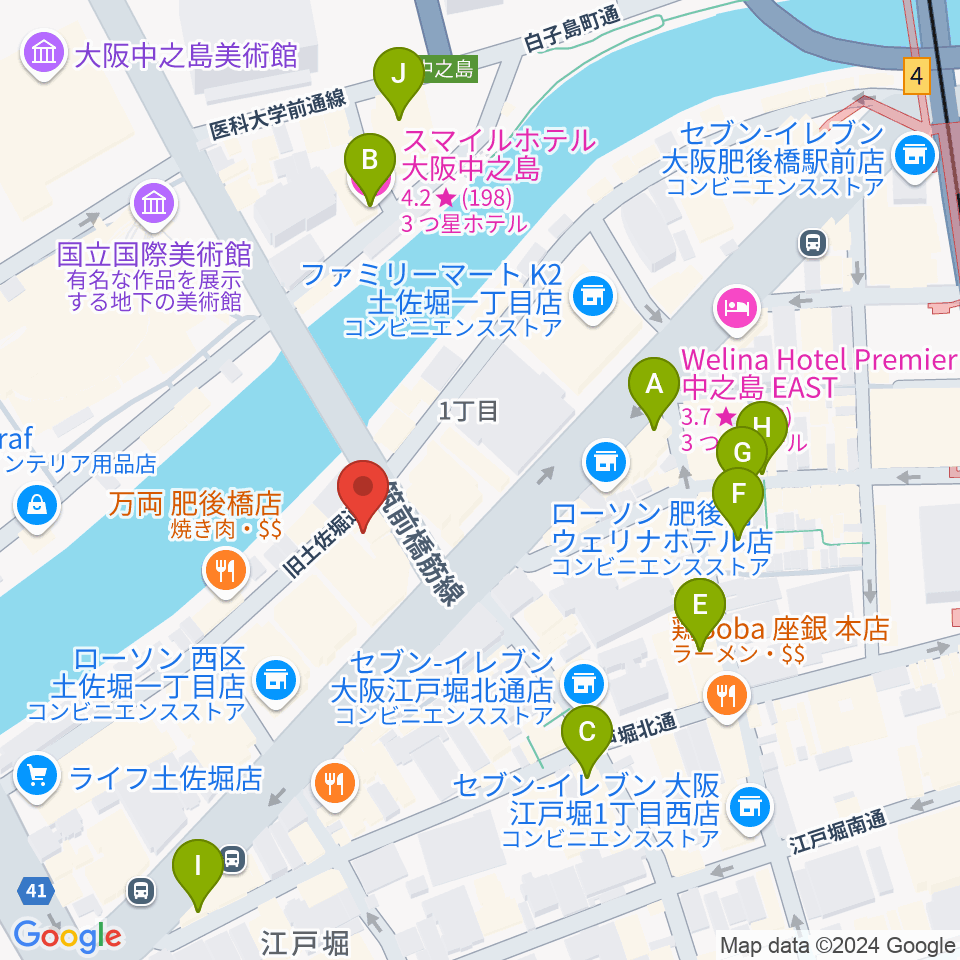 オンユー楽器周辺のホテル一覧地図