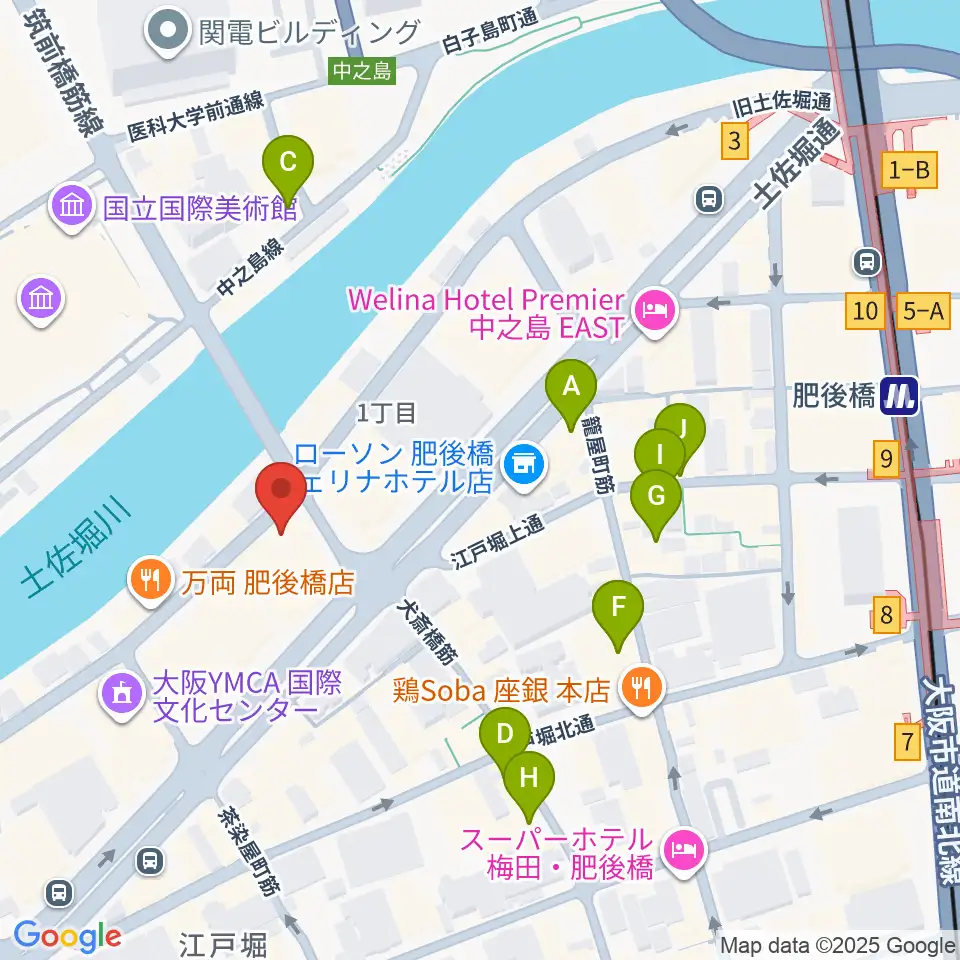 オンユー楽器周辺のホテル一覧地図