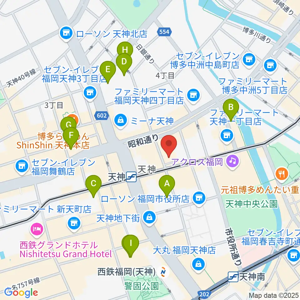 天神センター ヤマハミュージック周辺のホテル一覧地図