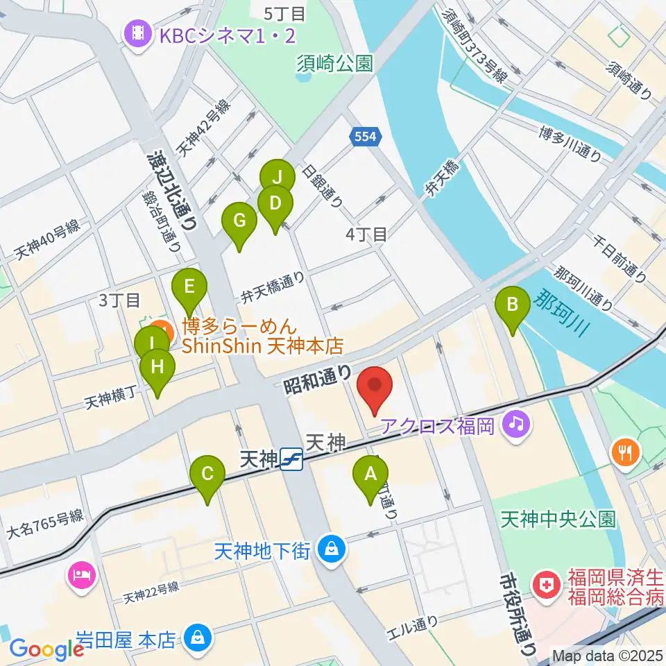 天神センター ヤマハミュージック周辺のホテル一覧地図