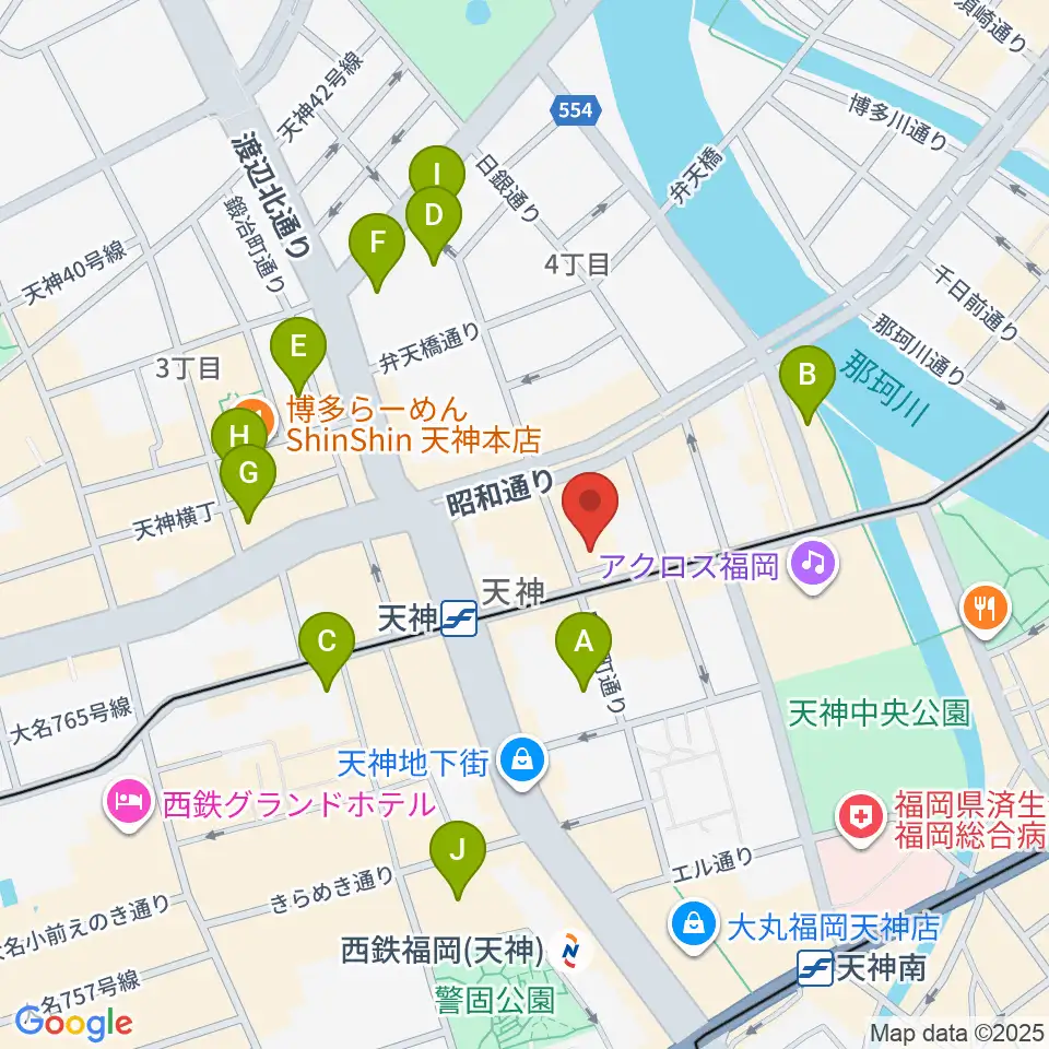 天神センター ヤマハミュージック周辺のホテル一覧地図