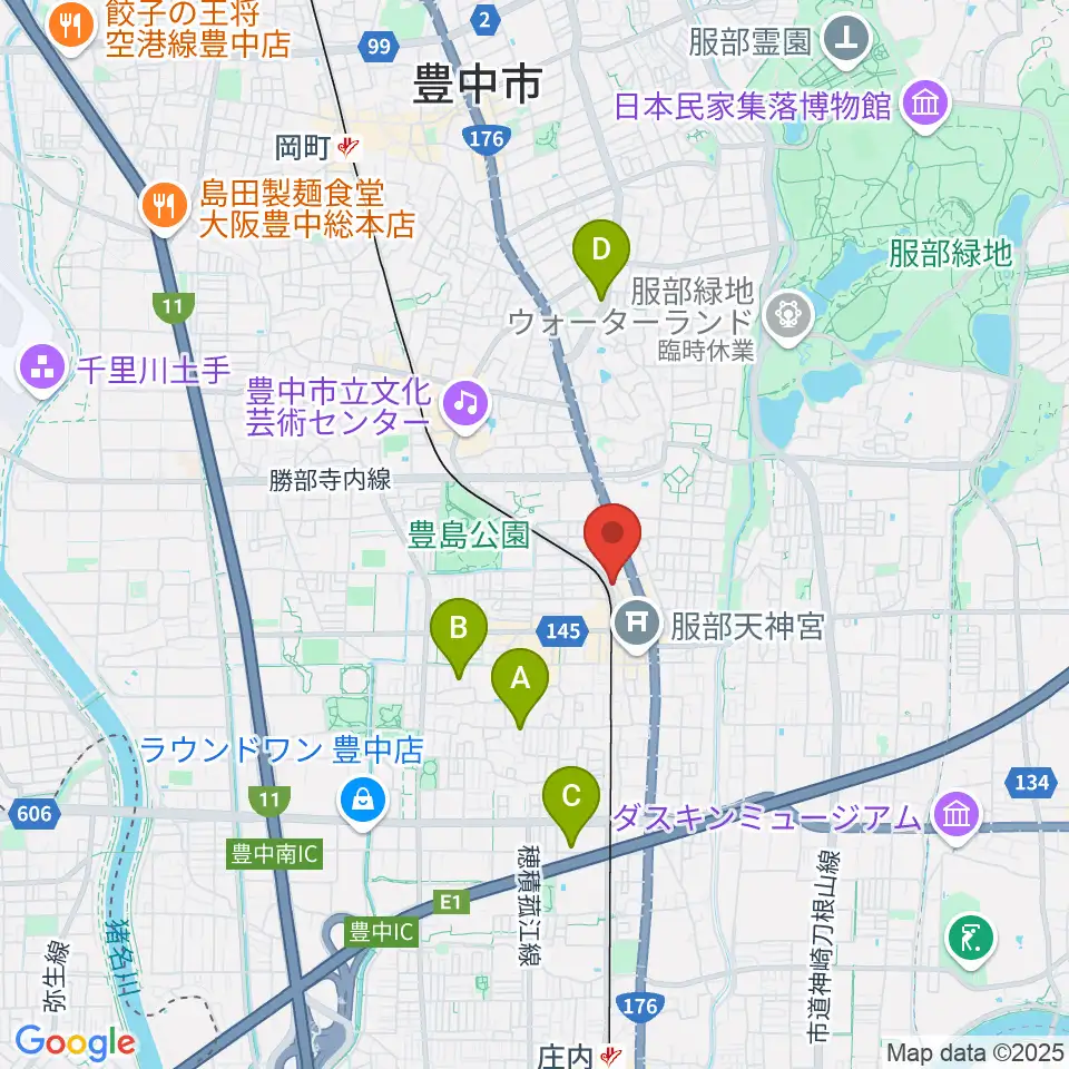 大野ギター音楽院周辺のホテル一覧地図