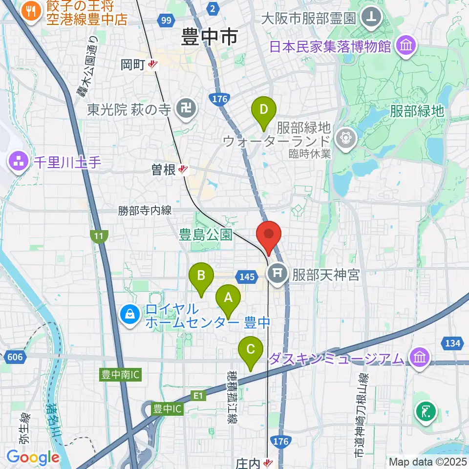 大野ギター音楽院周辺のホテル一覧地図