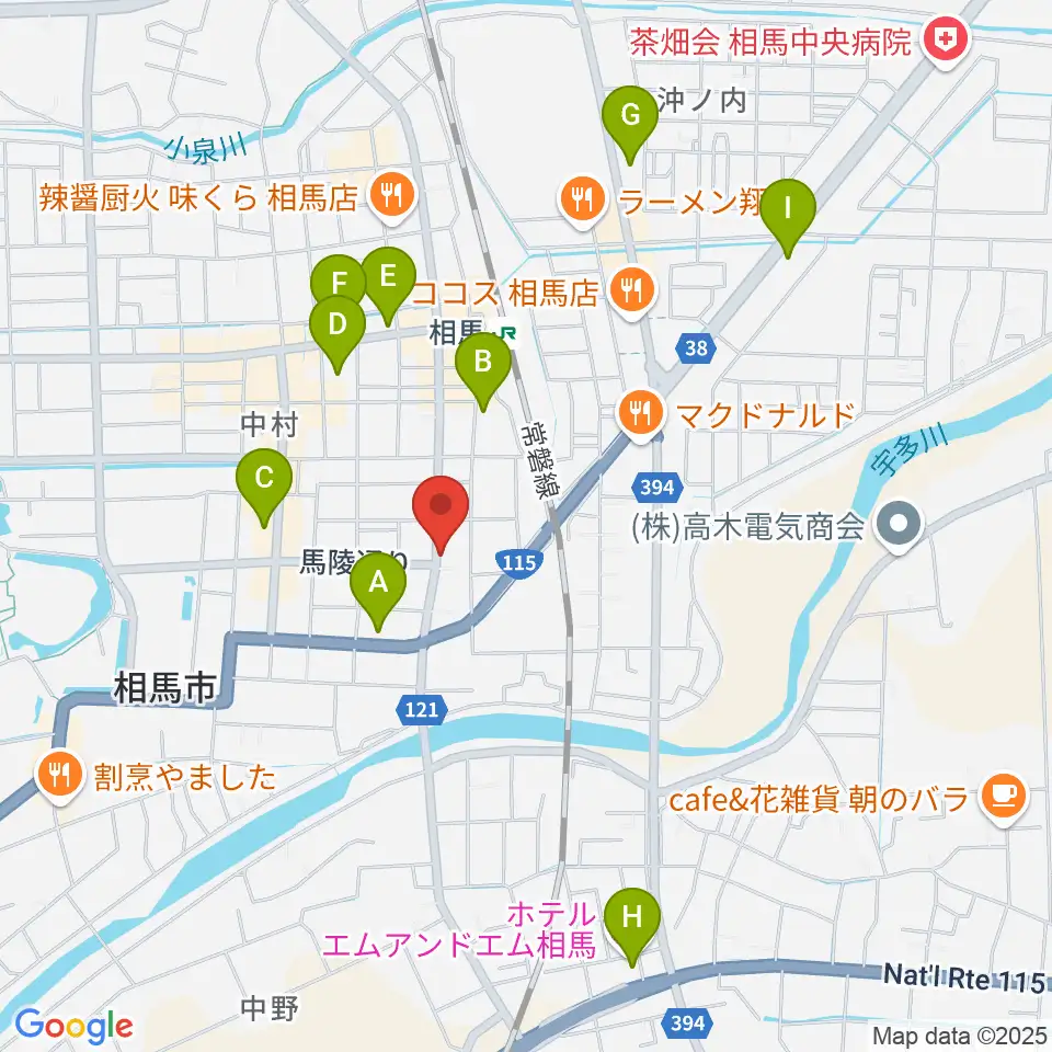 オアシス楽器 相馬店周辺のホテル一覧地図