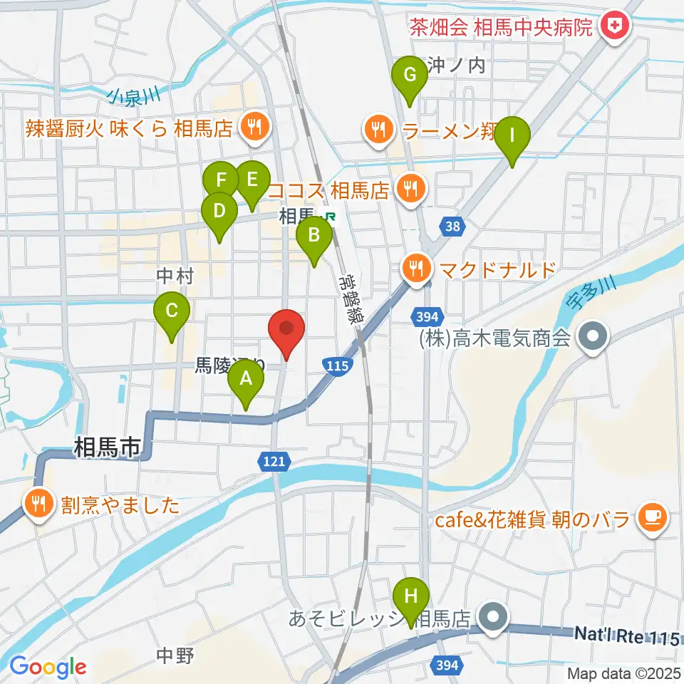 オアシス楽器 相馬店周辺のホテル一覧地図