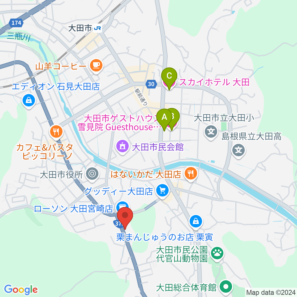 ナガイ音楽教室周辺のホテル一覧地図