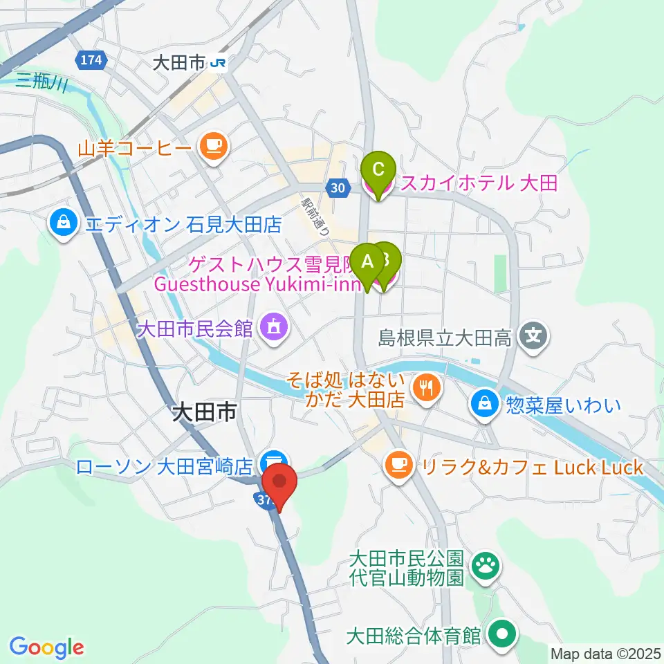 ナガイ音楽教室周辺のホテル一覧地図