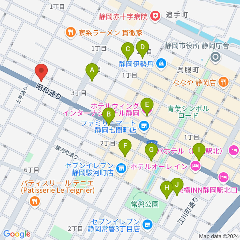 山崎音楽教室周辺のホテル一覧地図