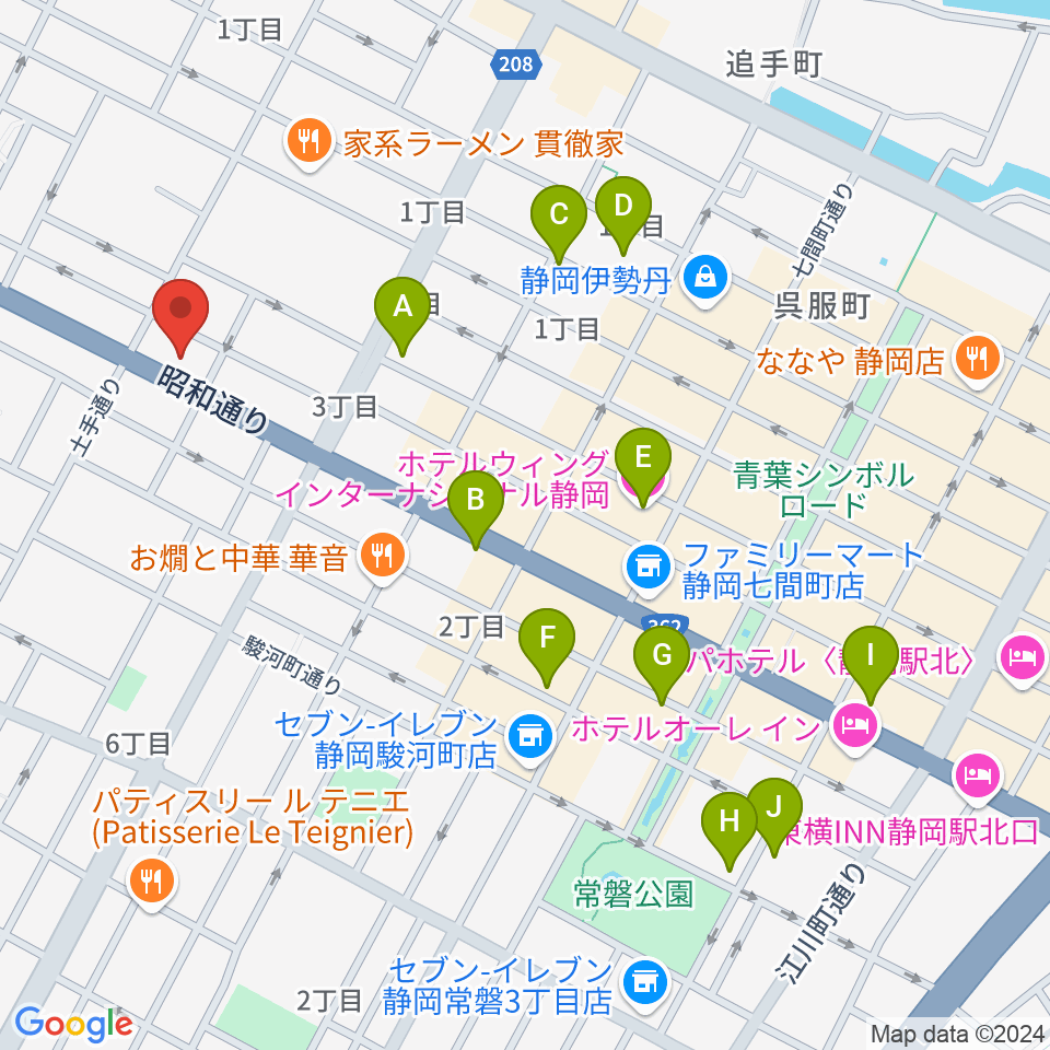 山崎音楽教室周辺のホテル一覧地図