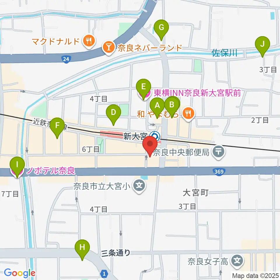 音楽屋 COZY周辺のホテル一覧地図