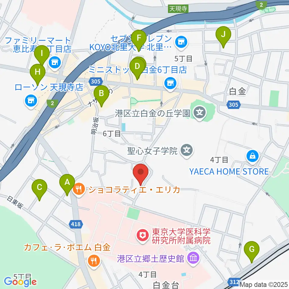 白金ドレミピアノ教室周辺のホテル一覧地図