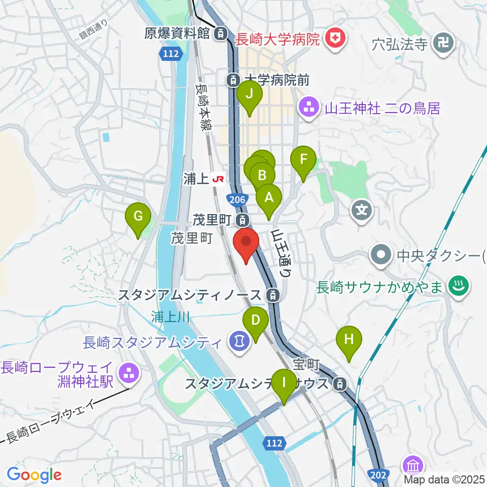 長崎ココウォークセンター ヤマハミュージック周辺のホテル一覧地図
