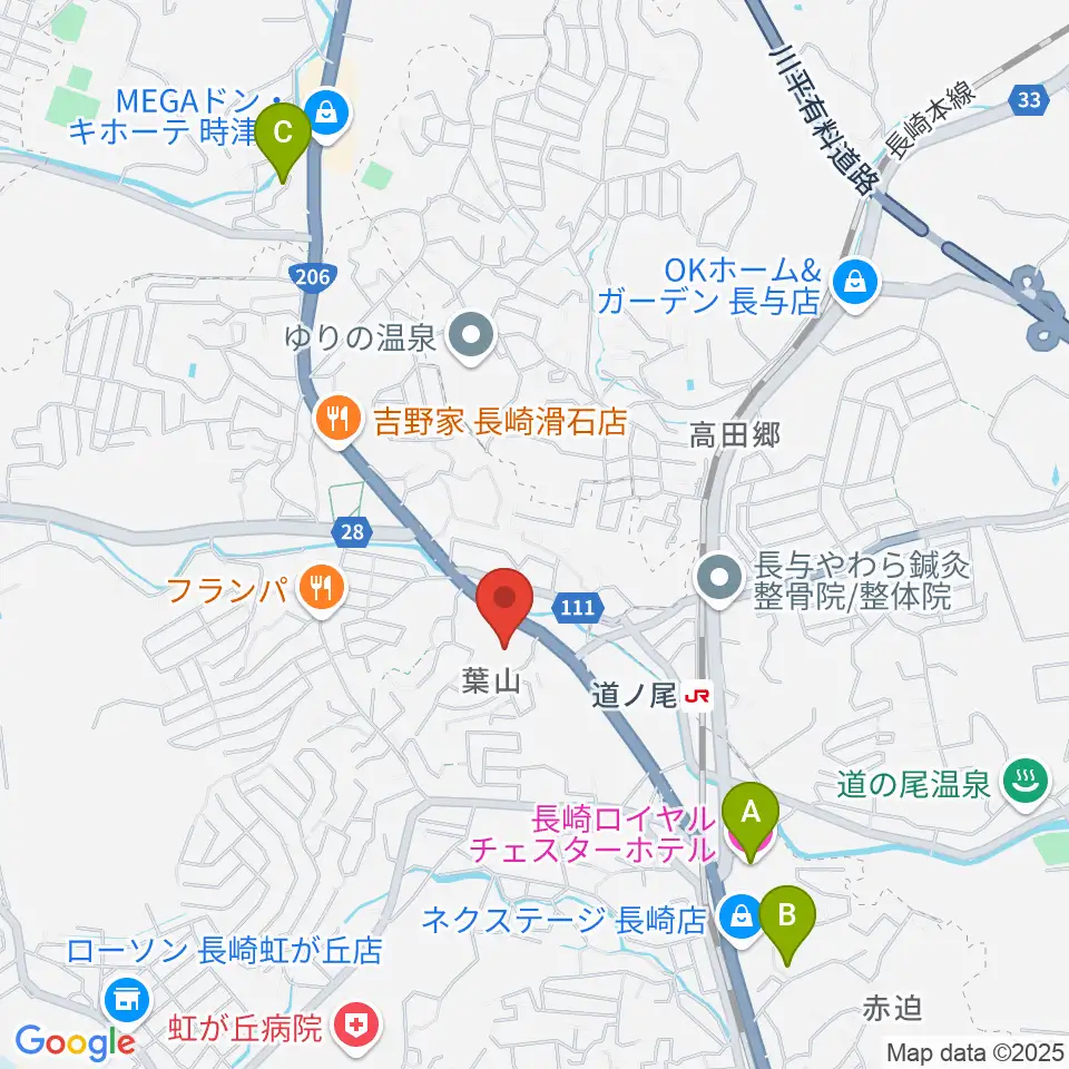 長崎北センター ヤマハミュージック周辺のホテル一覧地図