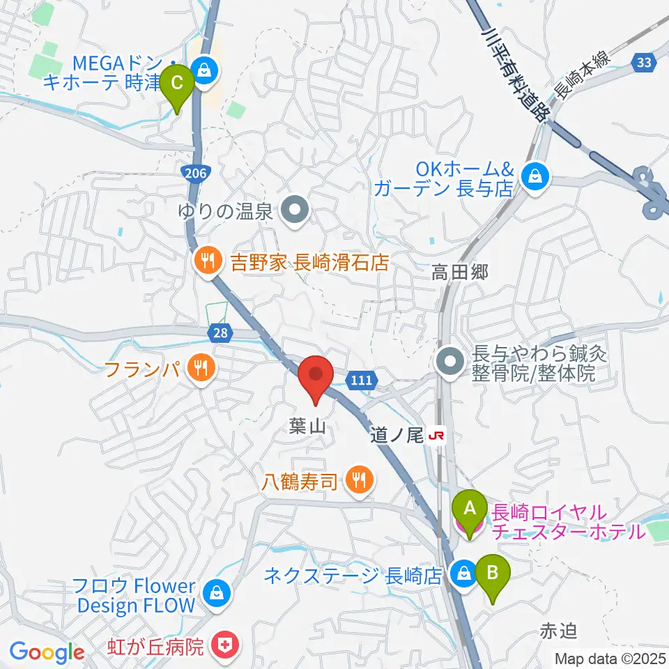 長崎北センター ヤマハミュージック周辺のホテル一覧地図