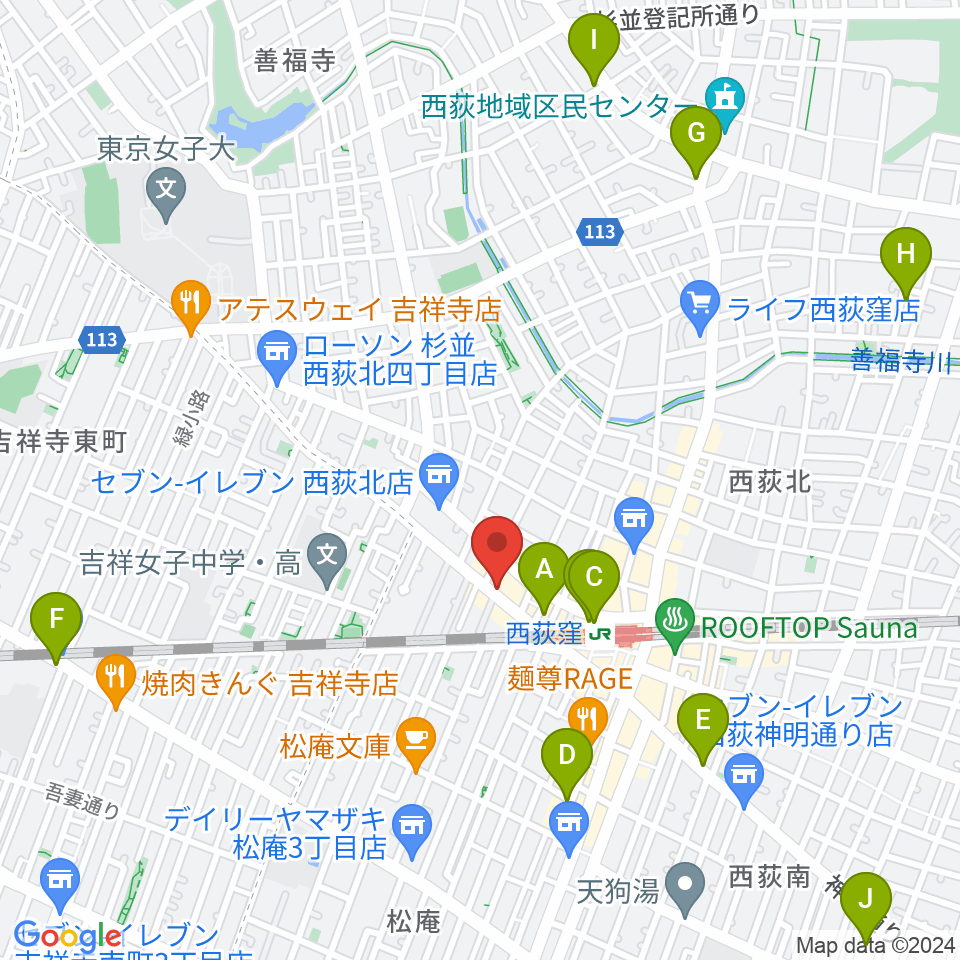 スタジオ・アクセリ周辺のホテル一覧地図
