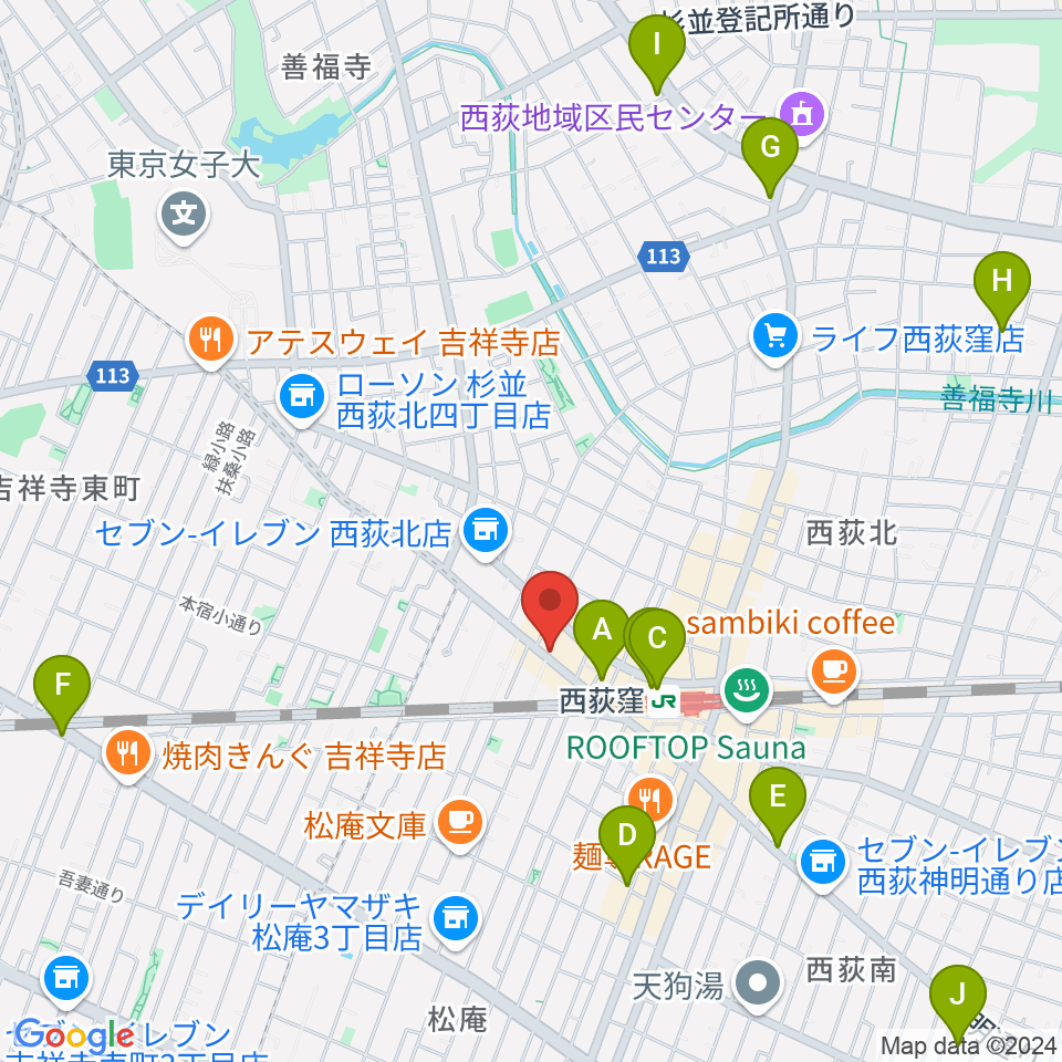 スタジオ・アクセリ周辺のホテル一覧地図