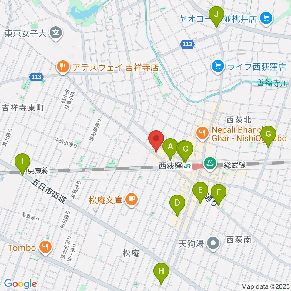 スタジオ・アクセリ周辺のホテル一覧地図