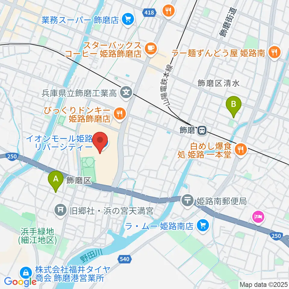 島村楽器 イオンモール姫路リバーシティー店周辺のホテル一覧地図