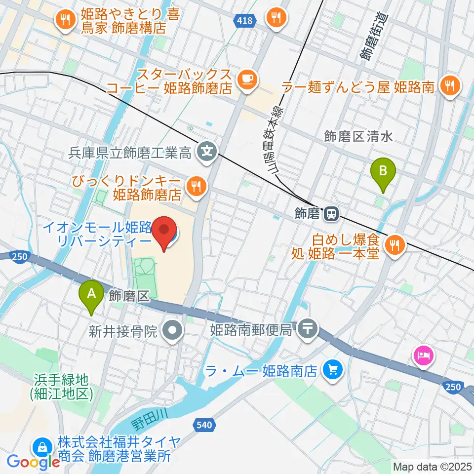 島村楽器 イオンモール姫路リバーシティー店周辺のホテル一覧地図