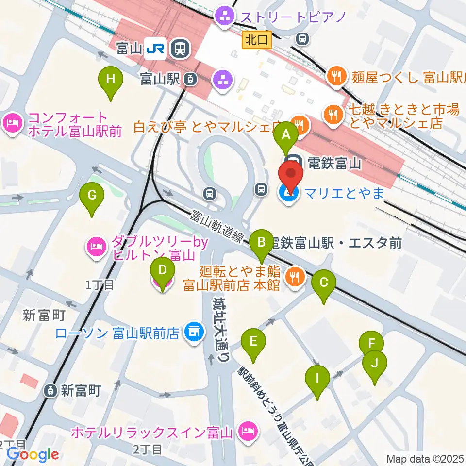 富山県民小劇場オルビス周辺のホテル一覧地図