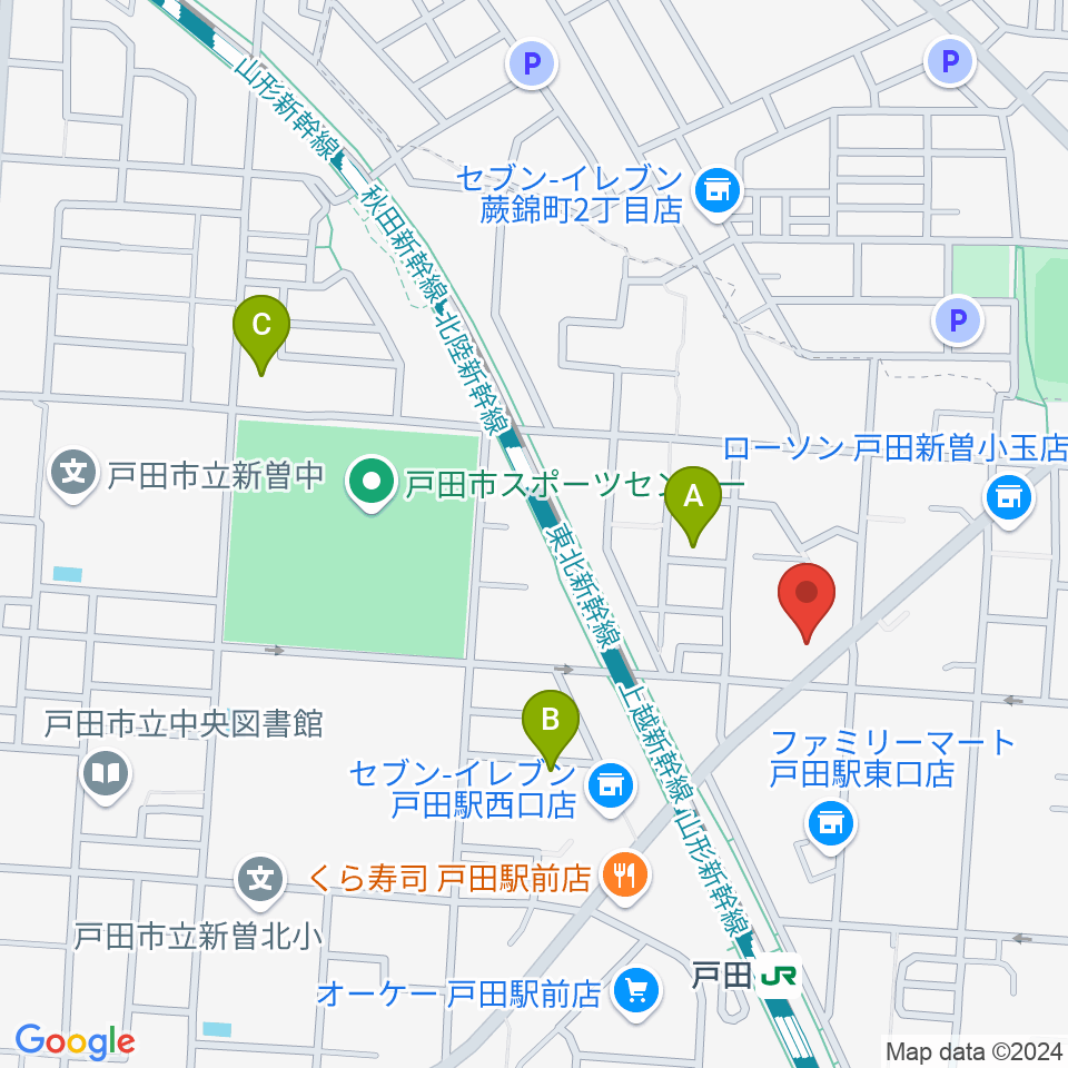 サクライ楽器ピアノアトリエ周辺のホテル一覧地図