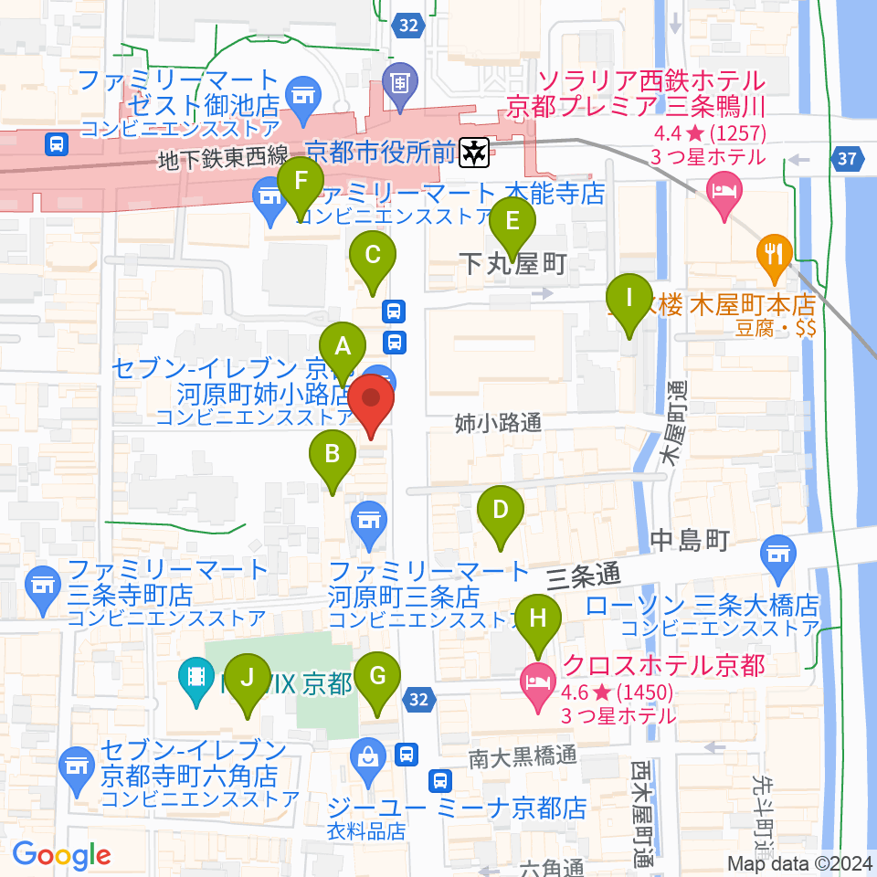 BIGBOSS京都周辺のホテル一覧地図