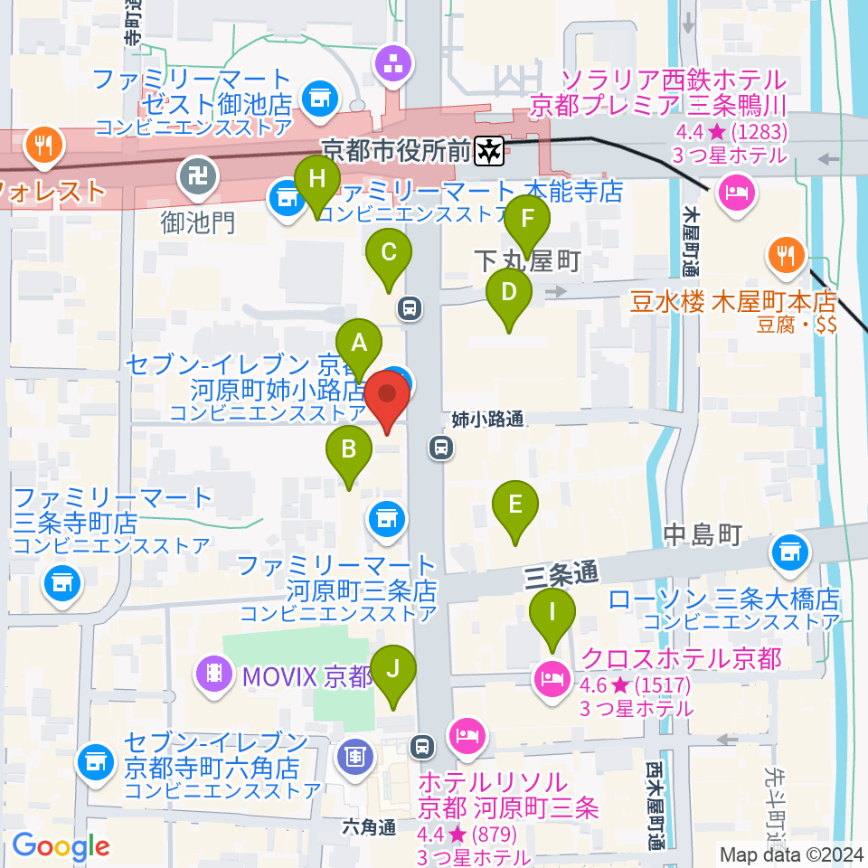 BIGBOSS京都周辺のホテル一覧地図