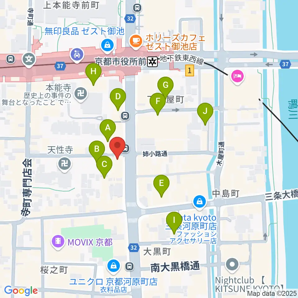 BIGBOSS京都周辺のホテル一覧地図