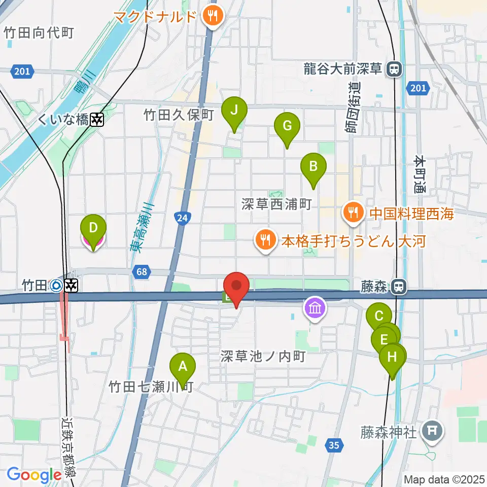 イーストビレッジギターズ周辺のホテル一覧地図