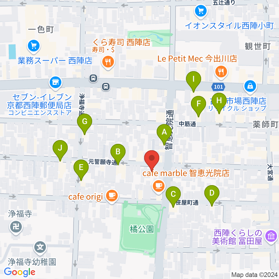 アサノ楽器周辺のホテル一覧地図