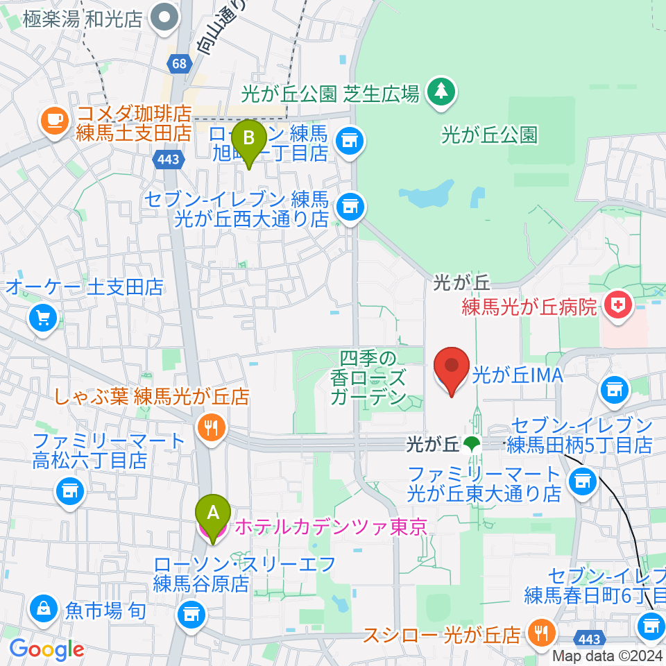 IMAホール周辺のホテル一覧地図