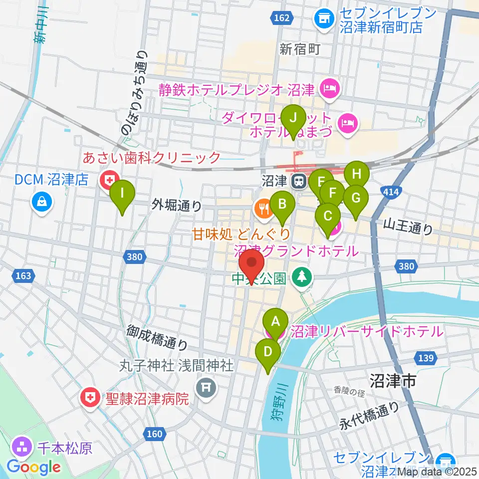 タンザワ楽器 沼津センター周辺のホテル一覧地図